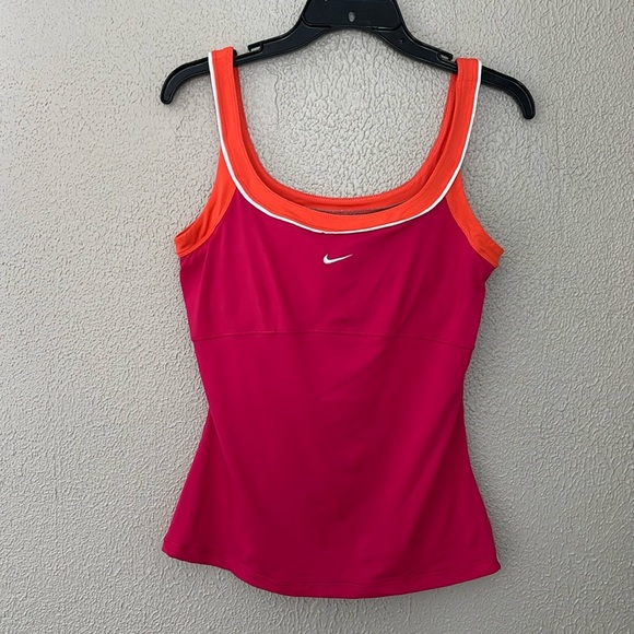 Women’s Nike Dri-Fit Tank, Pink/Orange, Medium - Picture 1 of 7